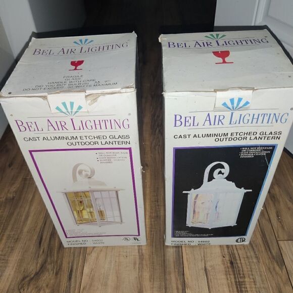 Set Of 2 Bel Air Lighting Outdoor Lantern Cast Al - Picture 7 of 9